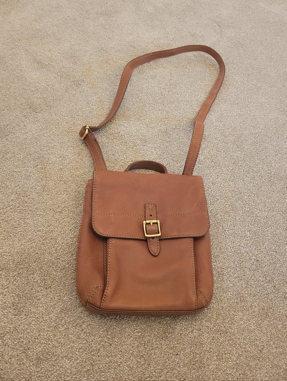 Fossil Leather Womens Crossbody Purse Bag Brown